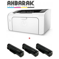 HP LaserJet Pro M12a Printer + 3 Compatible Toners